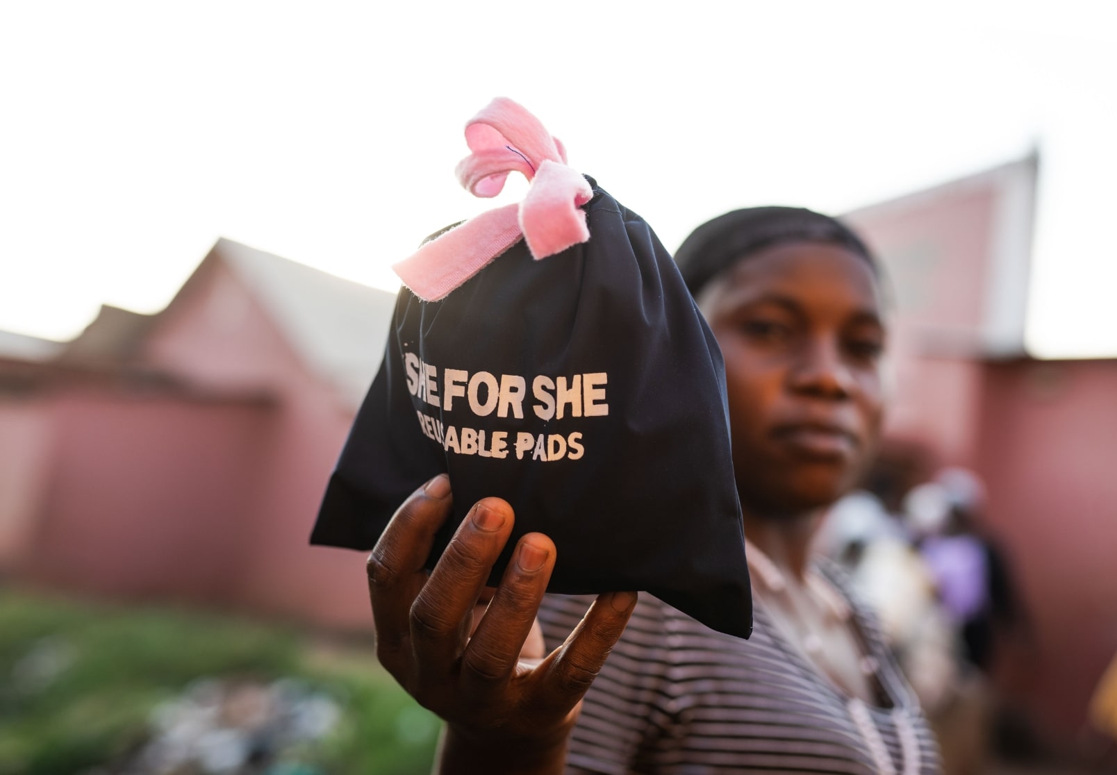 Close-up picture of the SHE FOR SHE reusable pads.