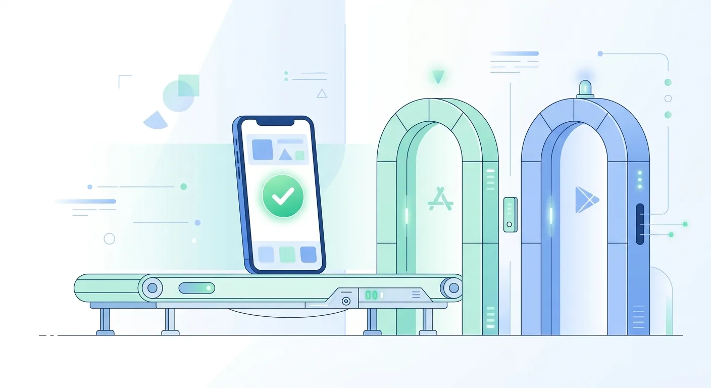 A finished app clearing review and publishing to the Apple App Store and Google Play