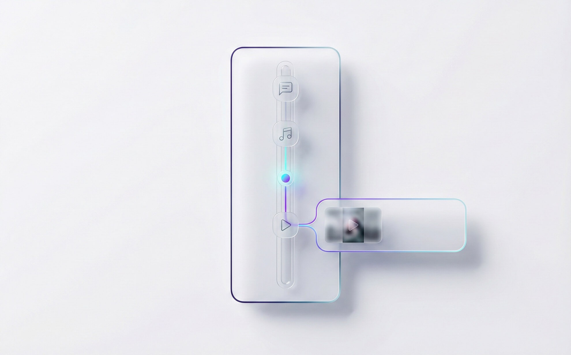 Minimalist illustration of a conversation timeline with an inline replay moment