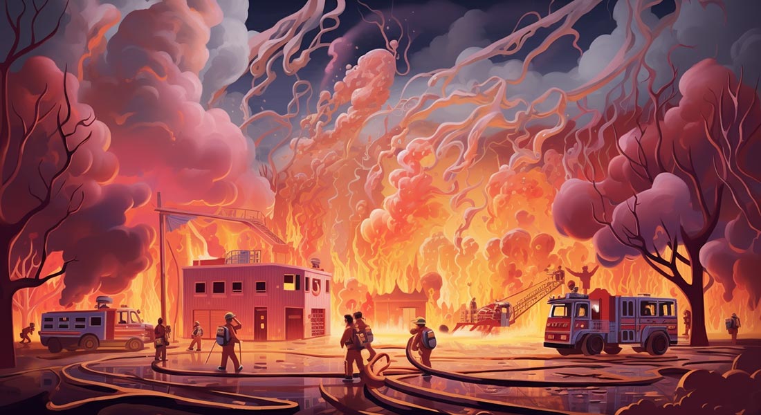 Brandweer blust grote uitslaande brand