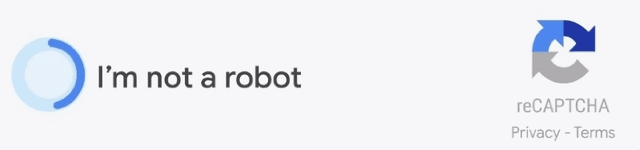 Standard reCAPTCHA verification screen used in forms