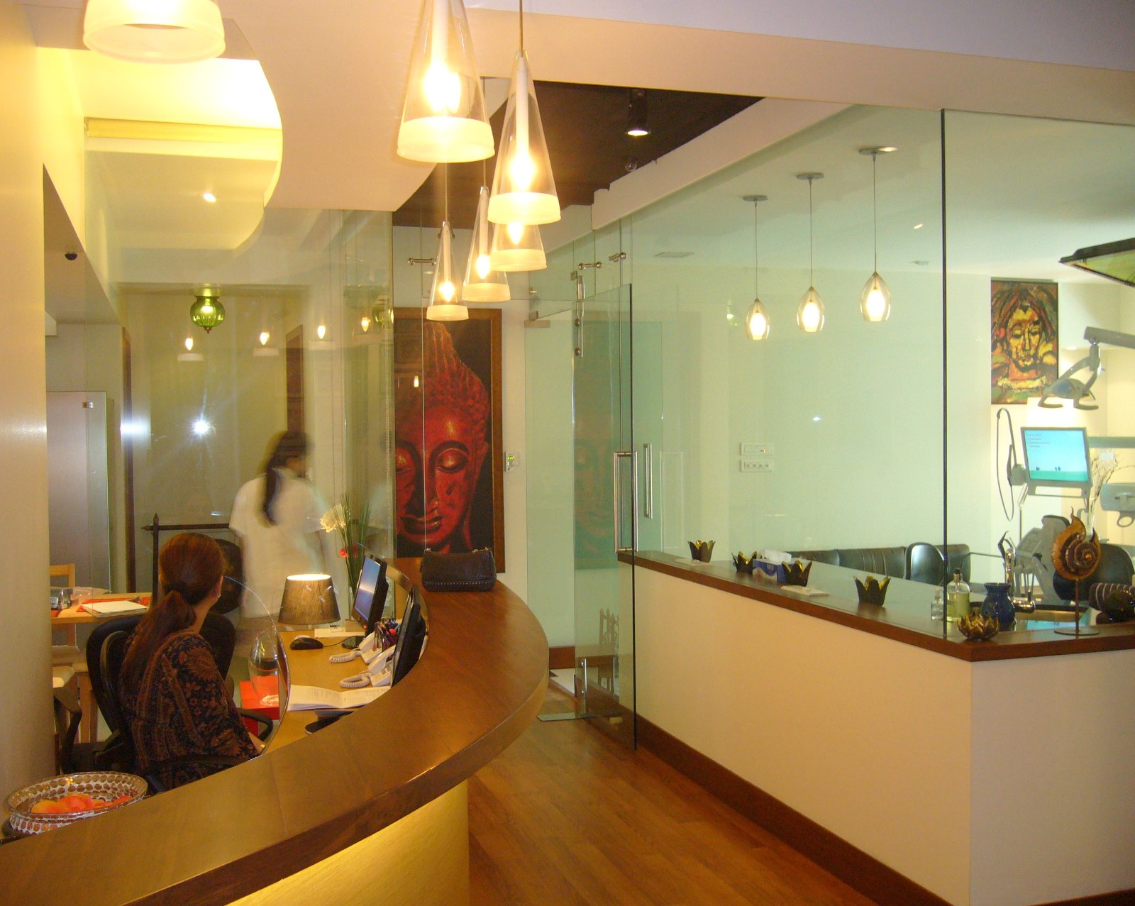 dental clinic with warm lighting