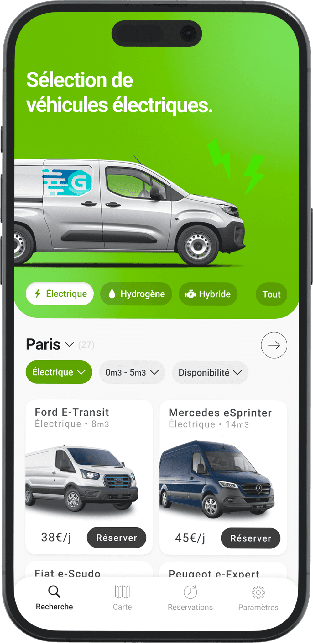 Mockup d'une application mobile