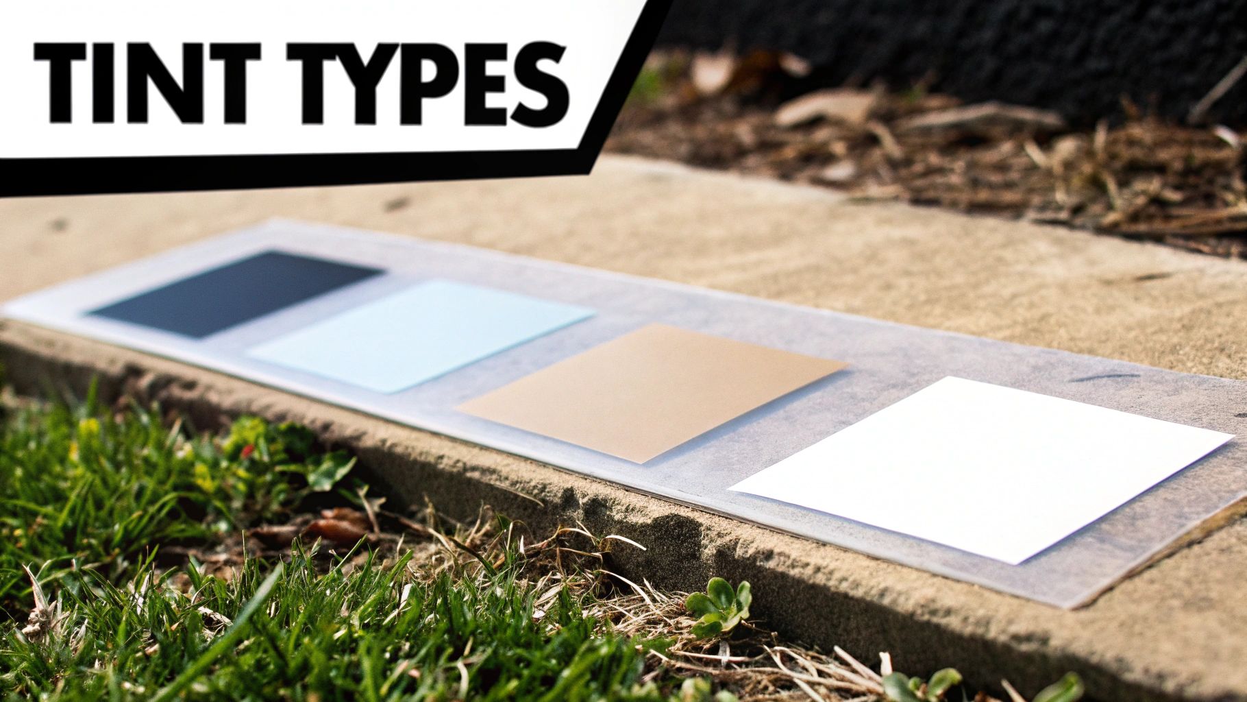 A car with tinted windows parked under the bright sun, illustrating environmental exposure.