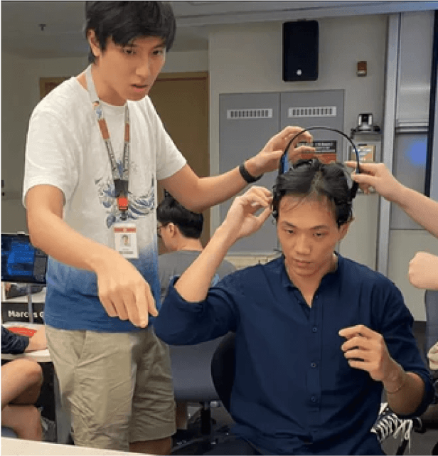 Students learning with Emotiv neurotech
