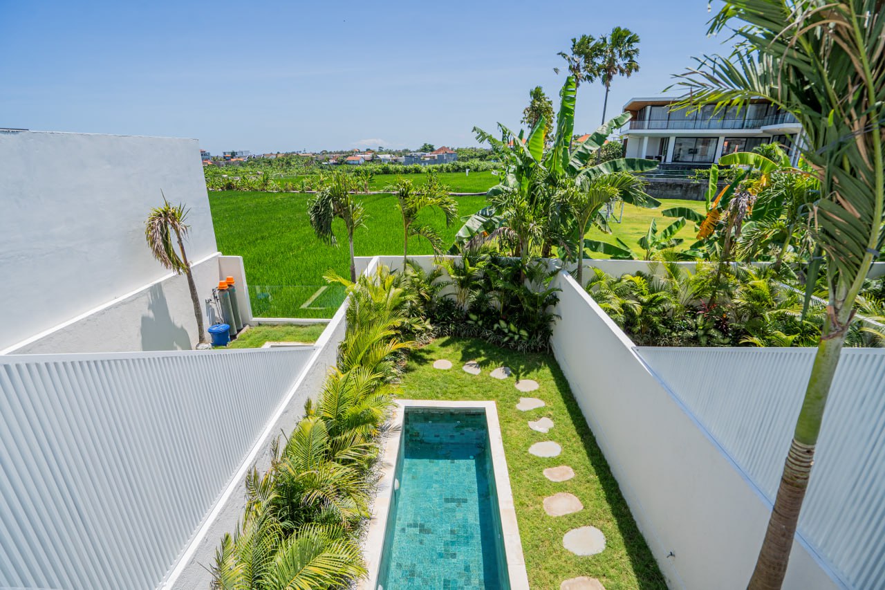 Completed 2-bedroom villa in Tumbak Bayuh, Canggu, overlooking rice fields