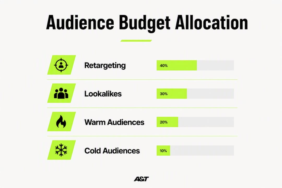 Infographic illustrating audience budget allocation flow