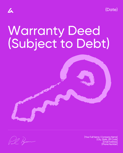 Warranty Deed (Subject to Debt)