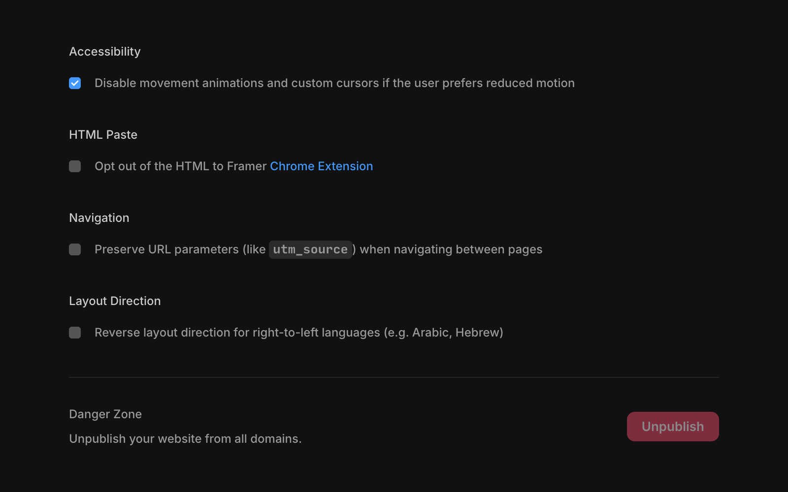 Shows the Accessibility options in the Settings.