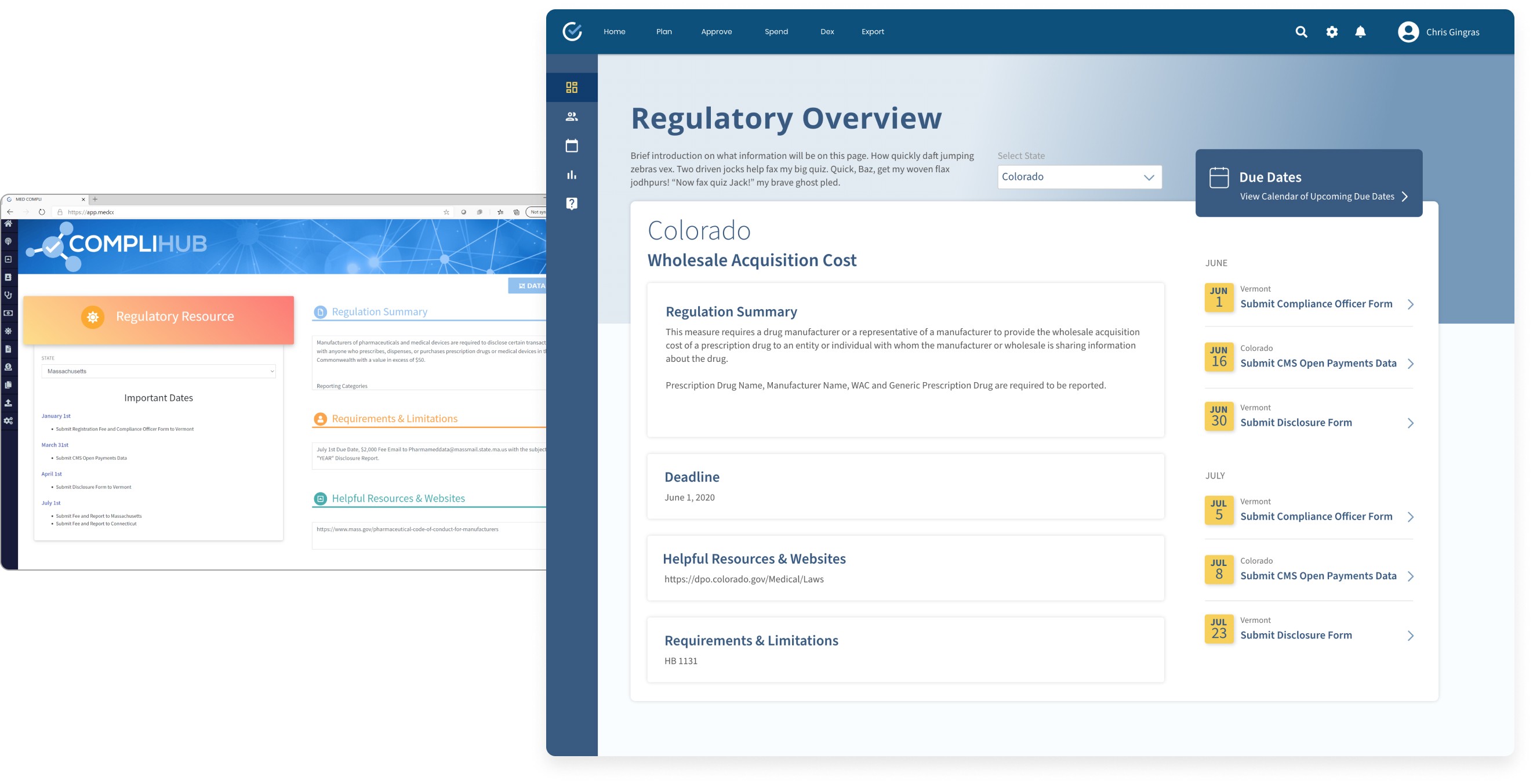 Image showing the difference of previous and new designs of a overview page.