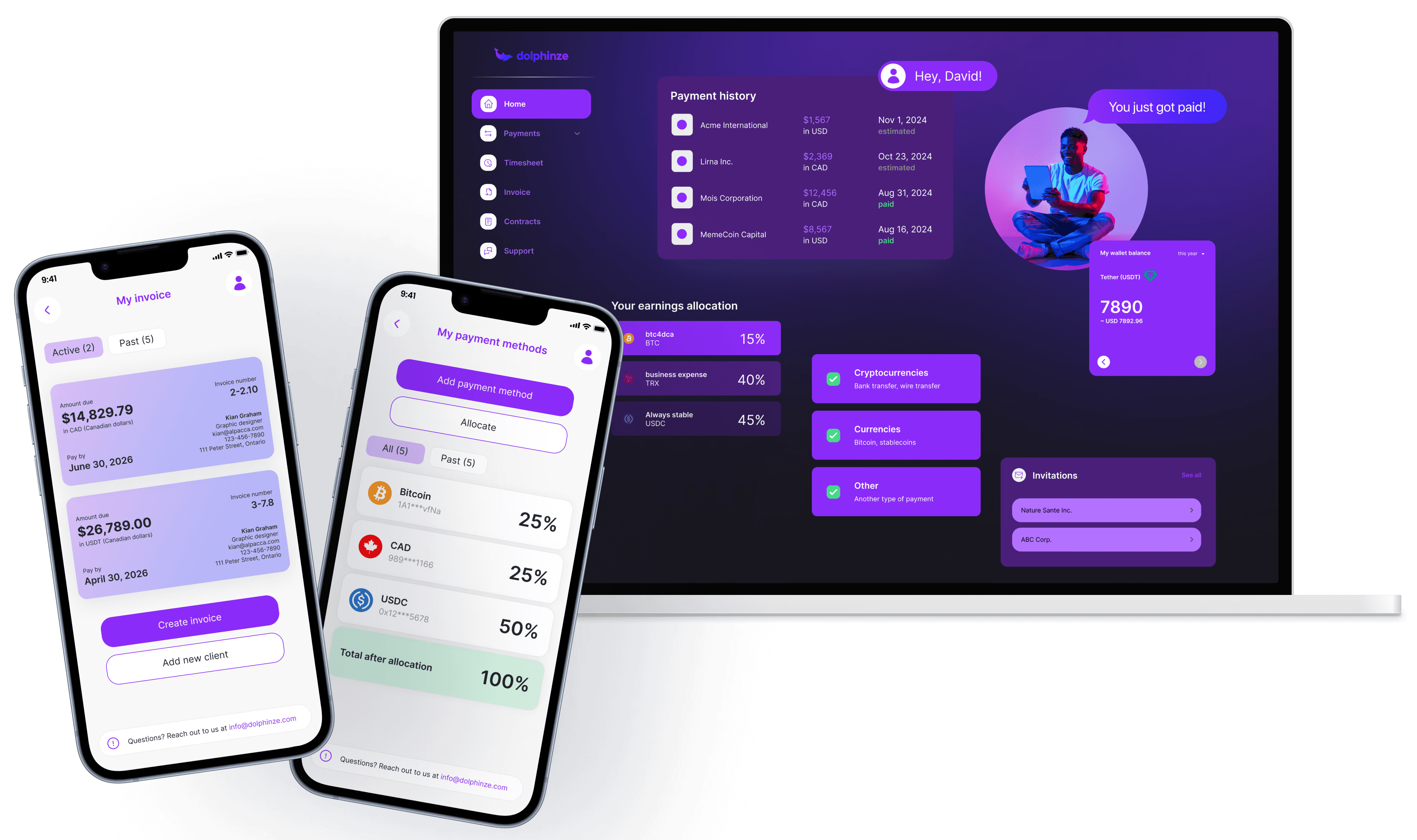 Contractor dashboard and 2 features from the platform