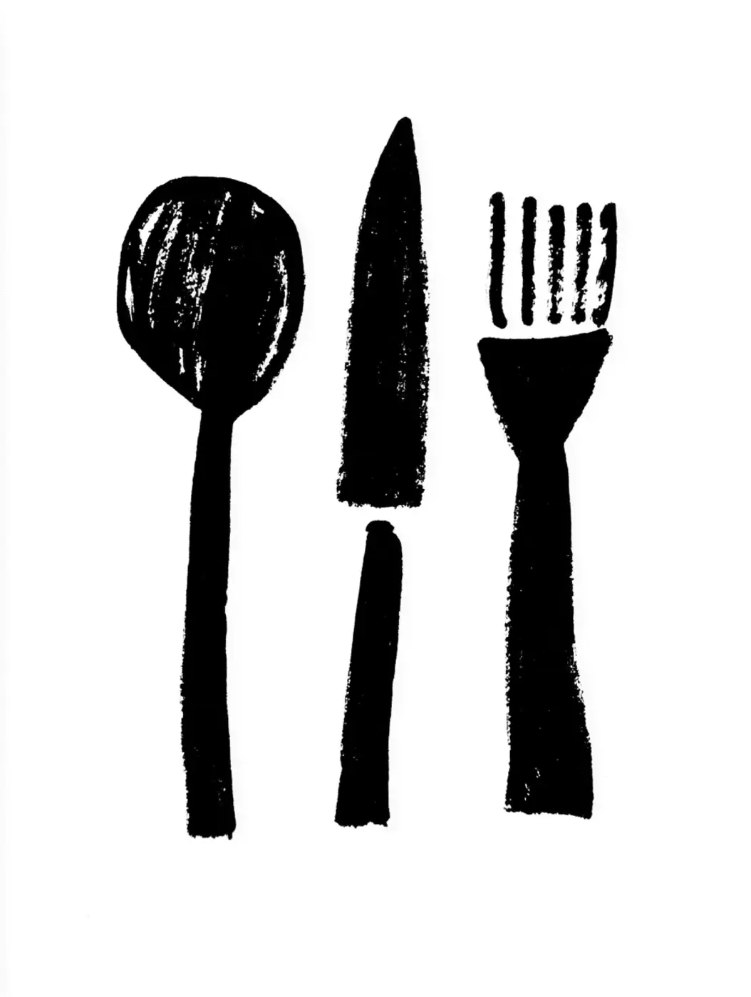Black utensils illustration