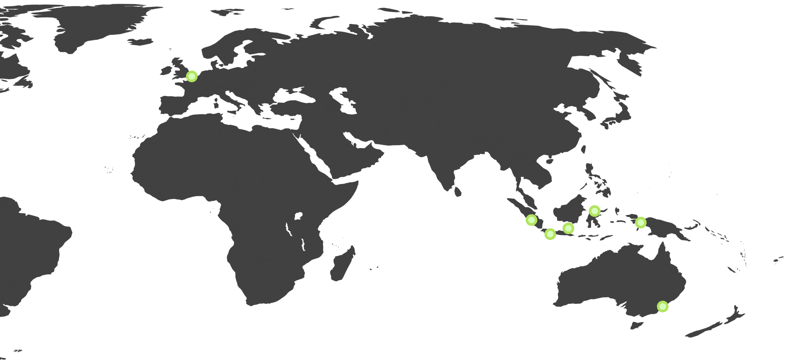 A world map showing the locations of PHAR Partnerships' offices