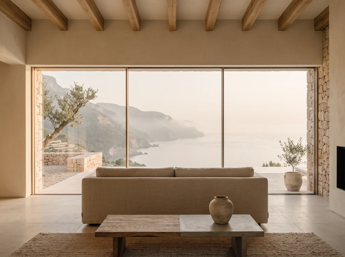 Living room with a sea view