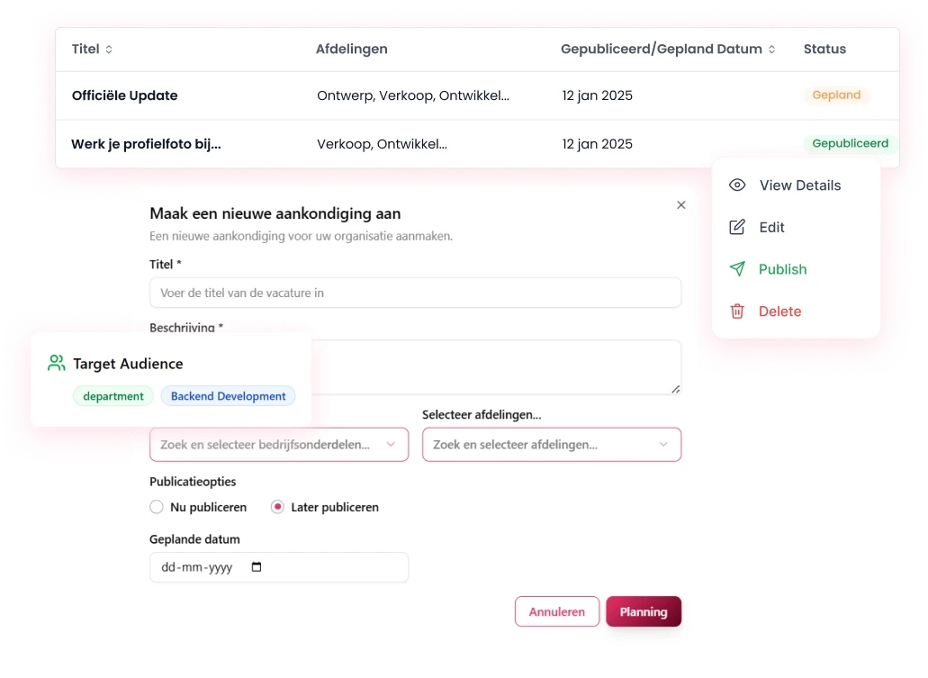 Go Employee Announcement Management