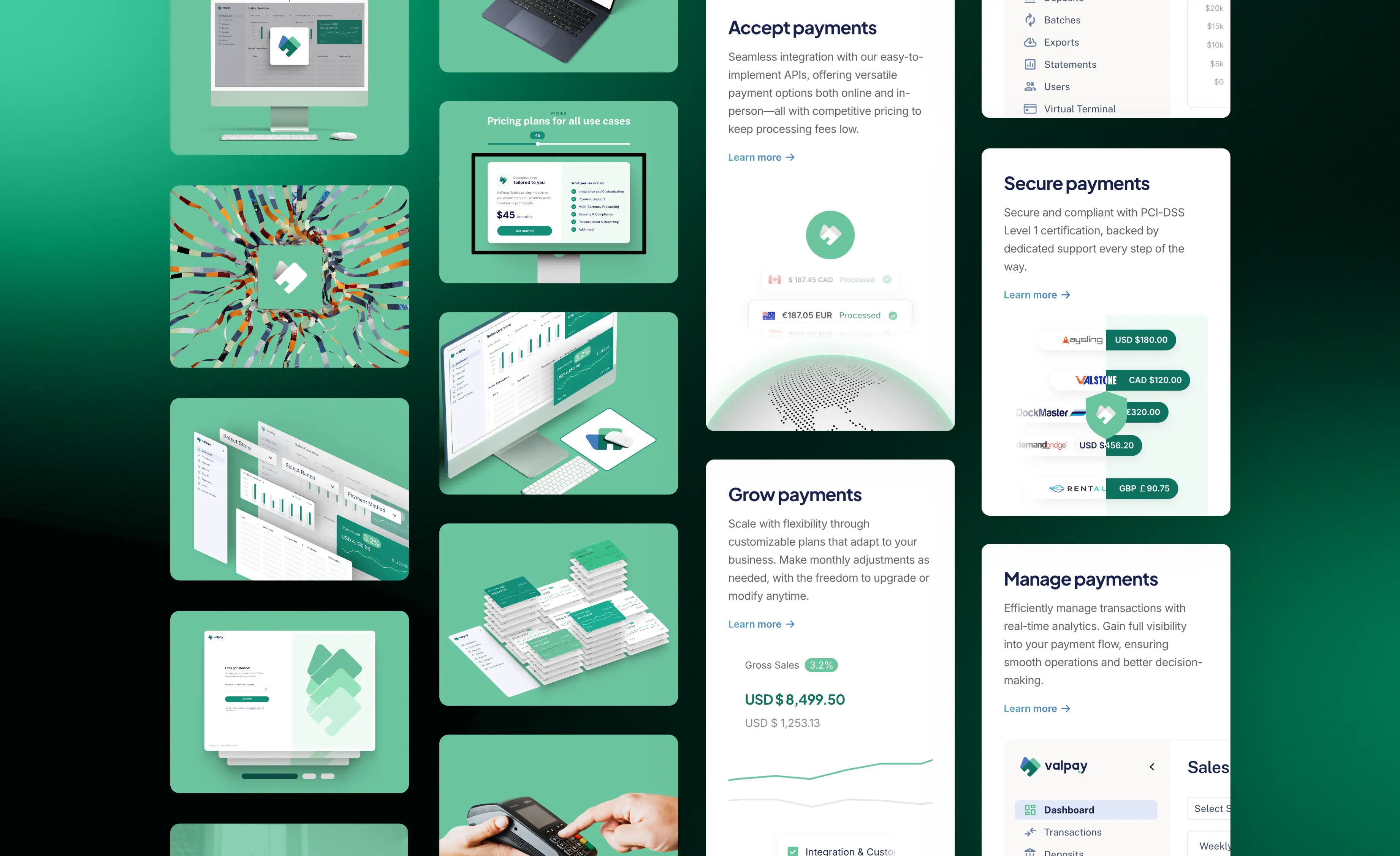 ValPay product audit interface review and payment platform screens