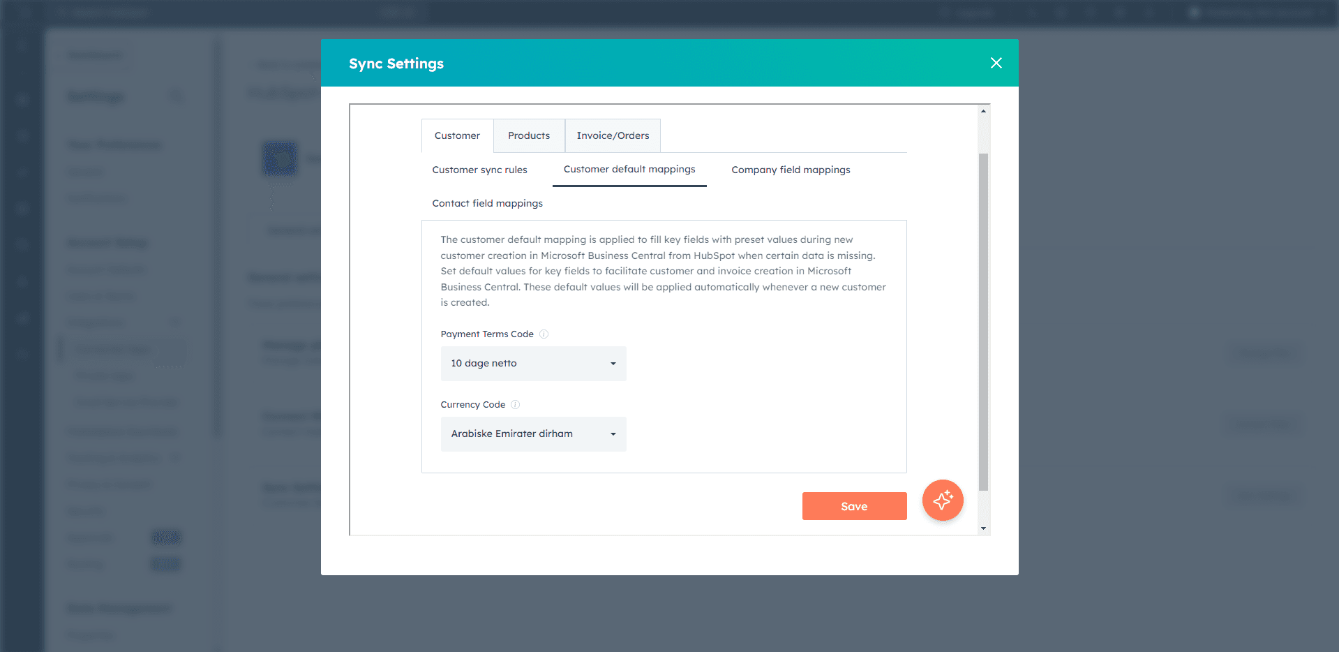 Setting Up Customer Default Mappings