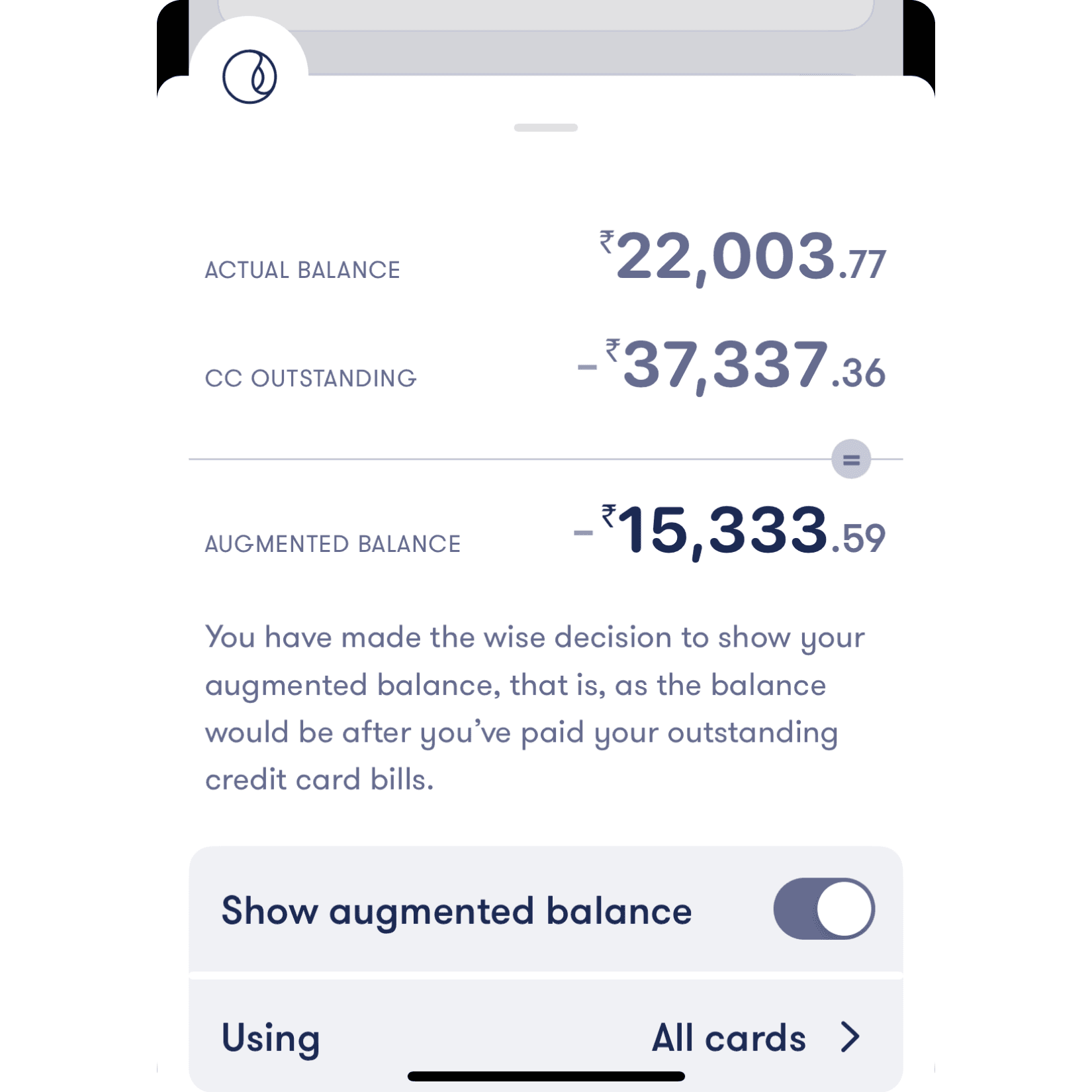 Fold money augmented balance