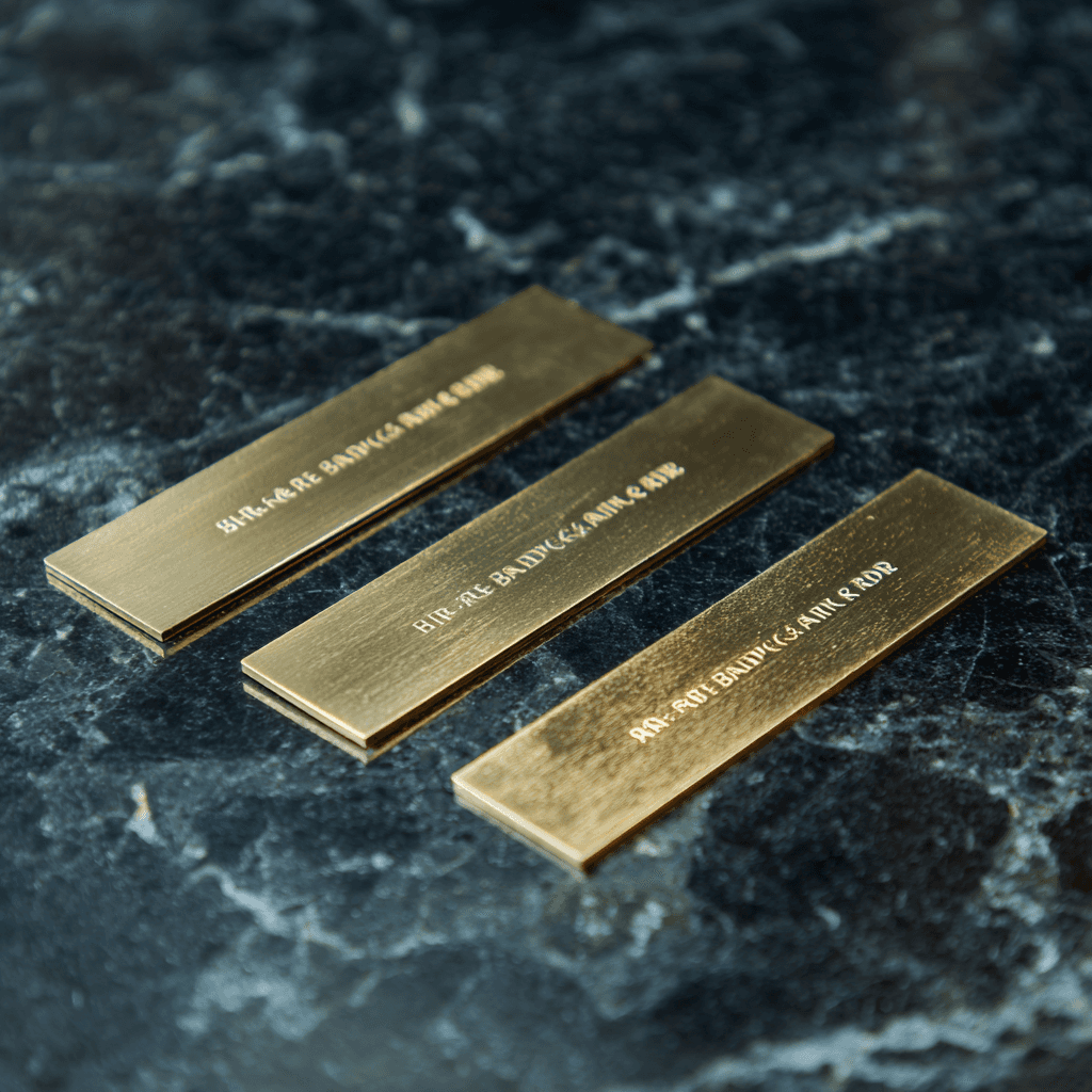 three-pieces-of-brass-metal-cutting-and-engraving-service-uae-black-ink-graphics