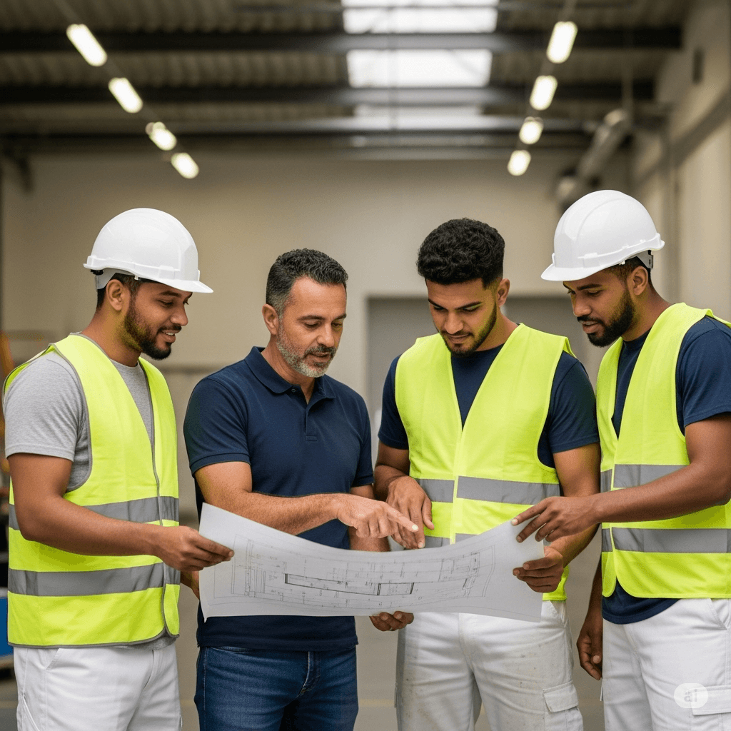 Painters and Owner talking about project