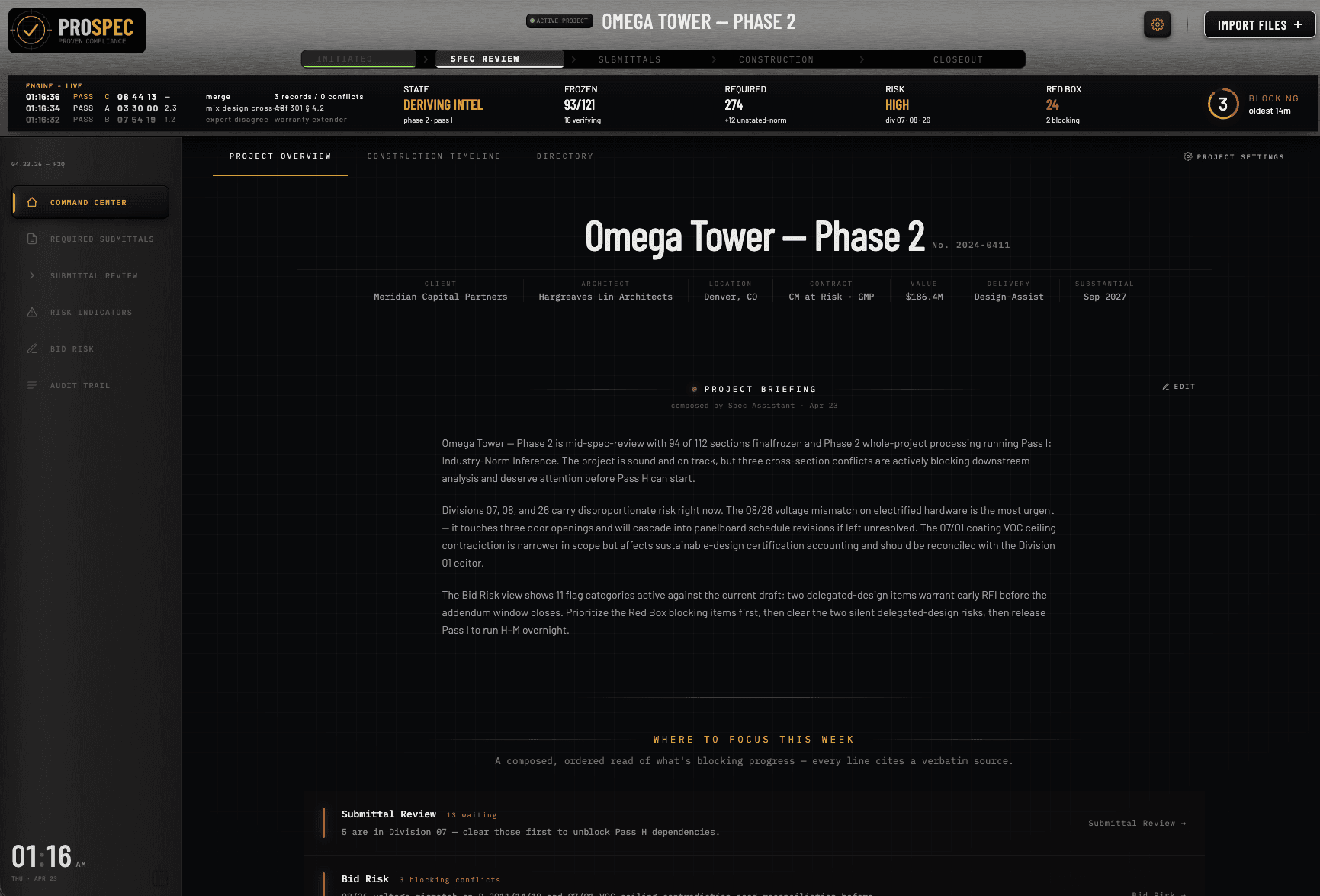 Pro Spec Command Center