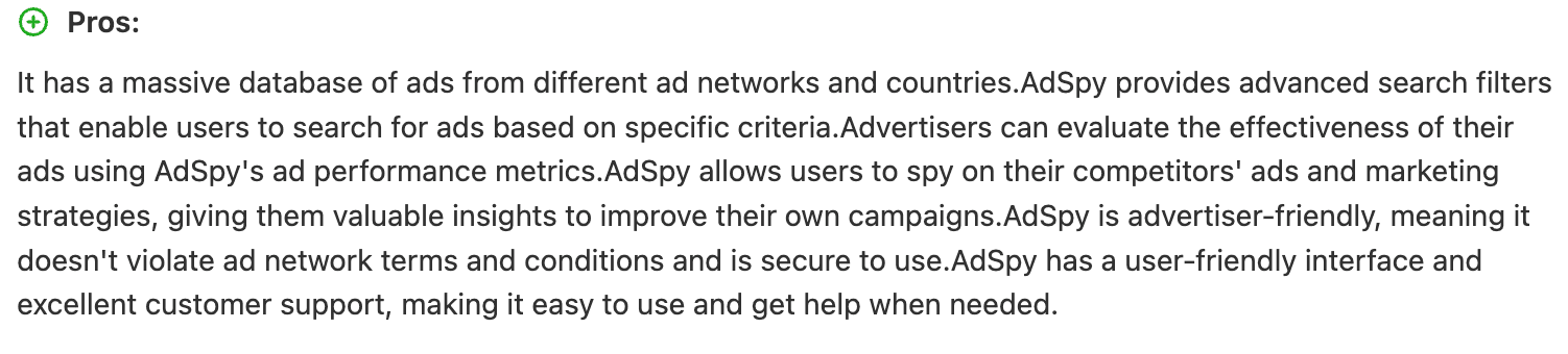 AdSpy review showing massive ad database and user pros