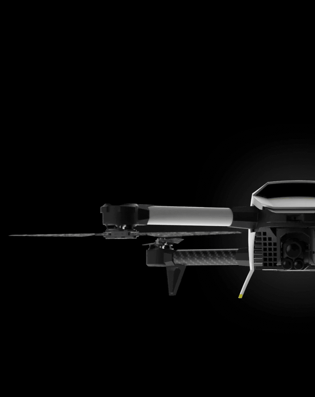 AFRD X4 drone system front view on dark background, designed for easy operation and reliable performance.