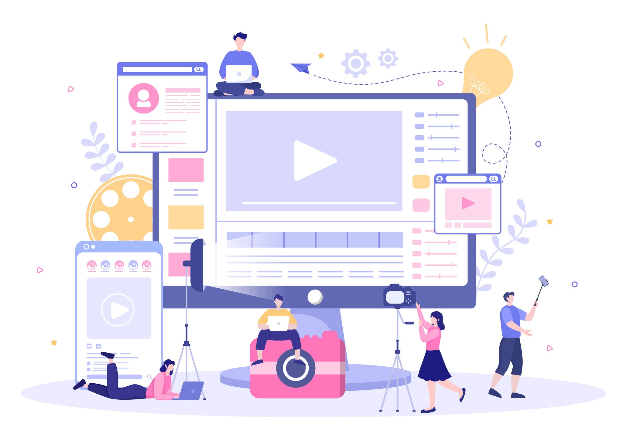 Content team managing creator profiles and video production across desktop and mobile platforms