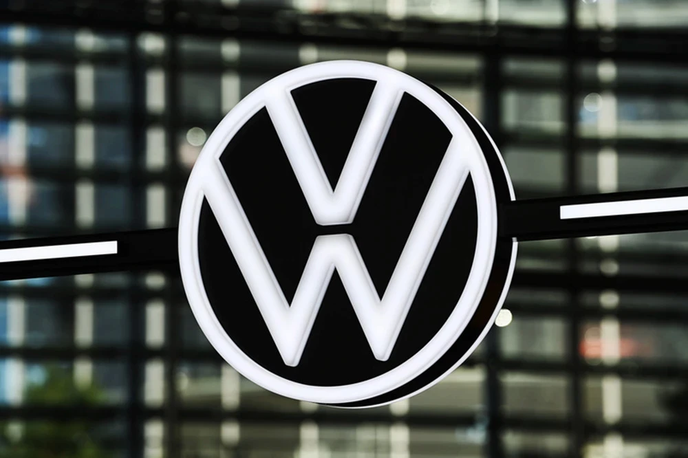 Volkswagen logo on a building representing a successful client project.