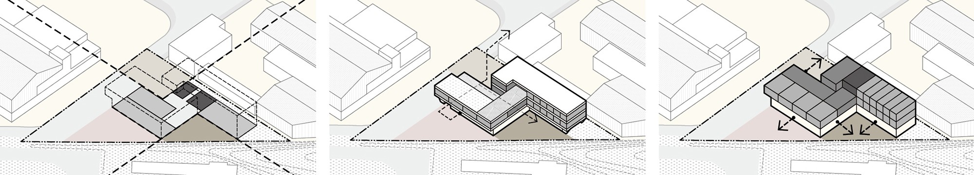 군북농공단지 청년문화센터 | 매스 다이어그램