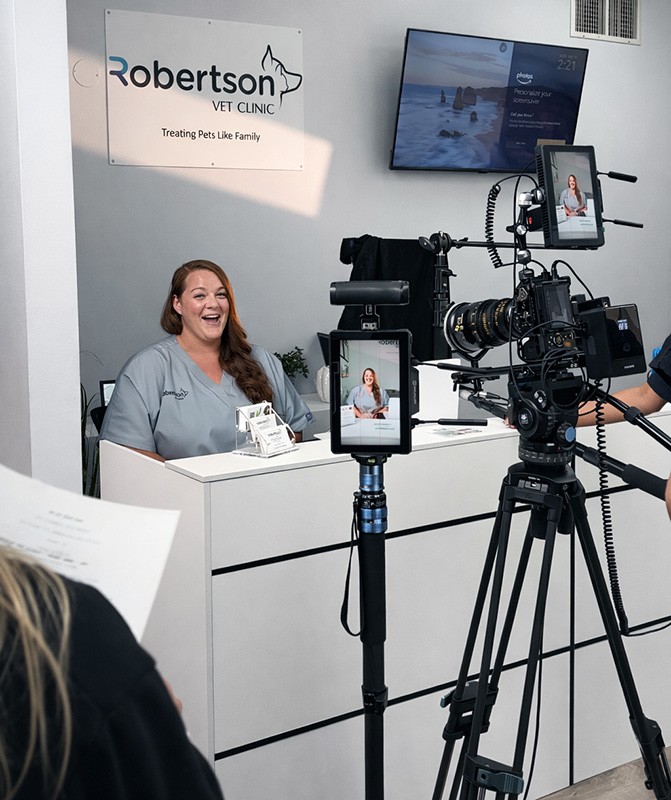 Film crew setup on scene.