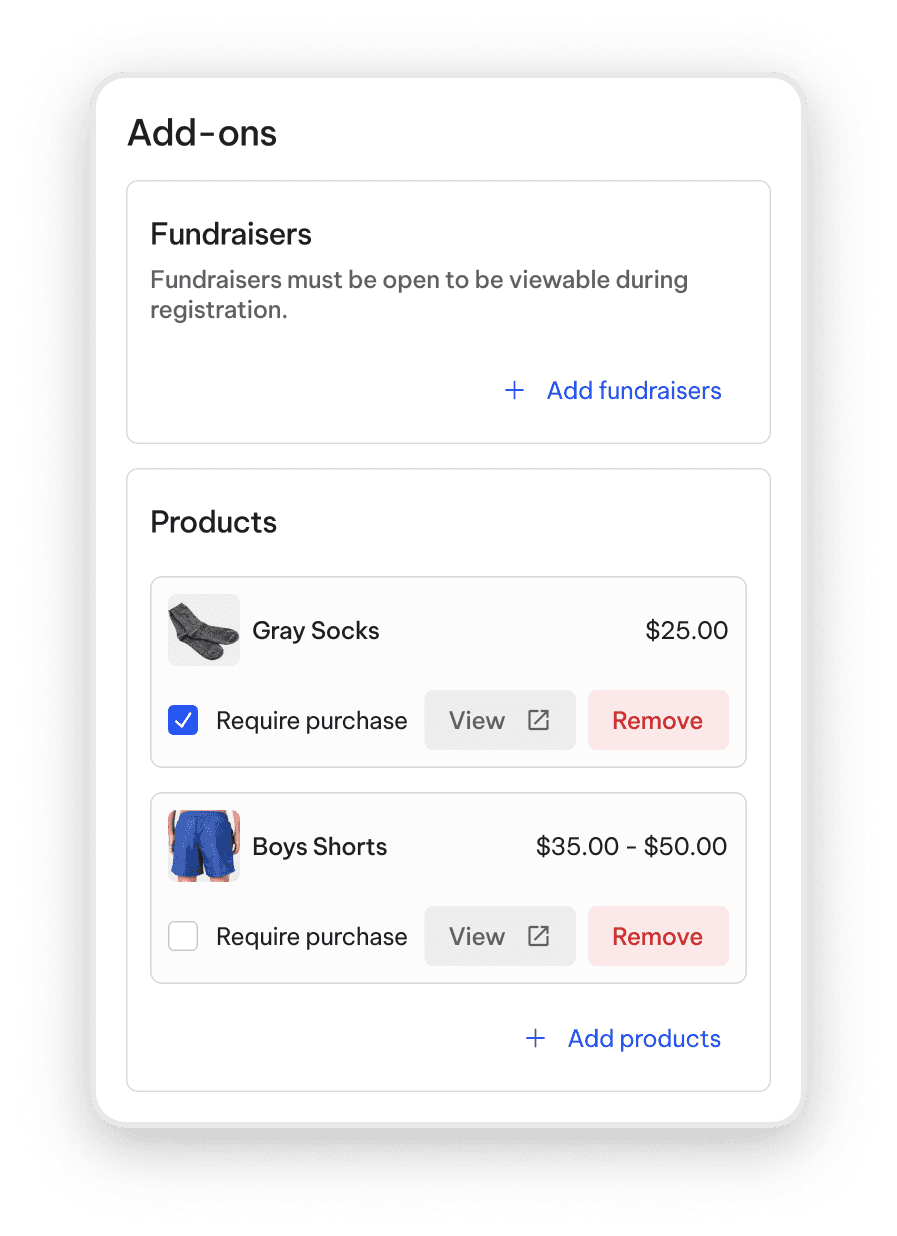 TeamLinkt's Registration Ad-ons 