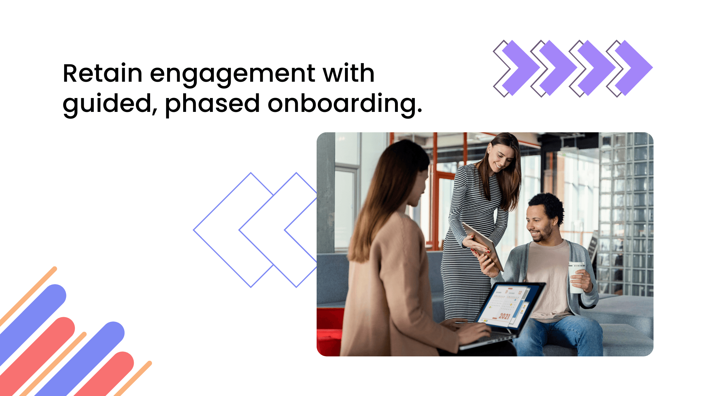 Coach onboarding clients in a small group, highlighting phased onboarding to retain engagement during the shift from WhatsApp.