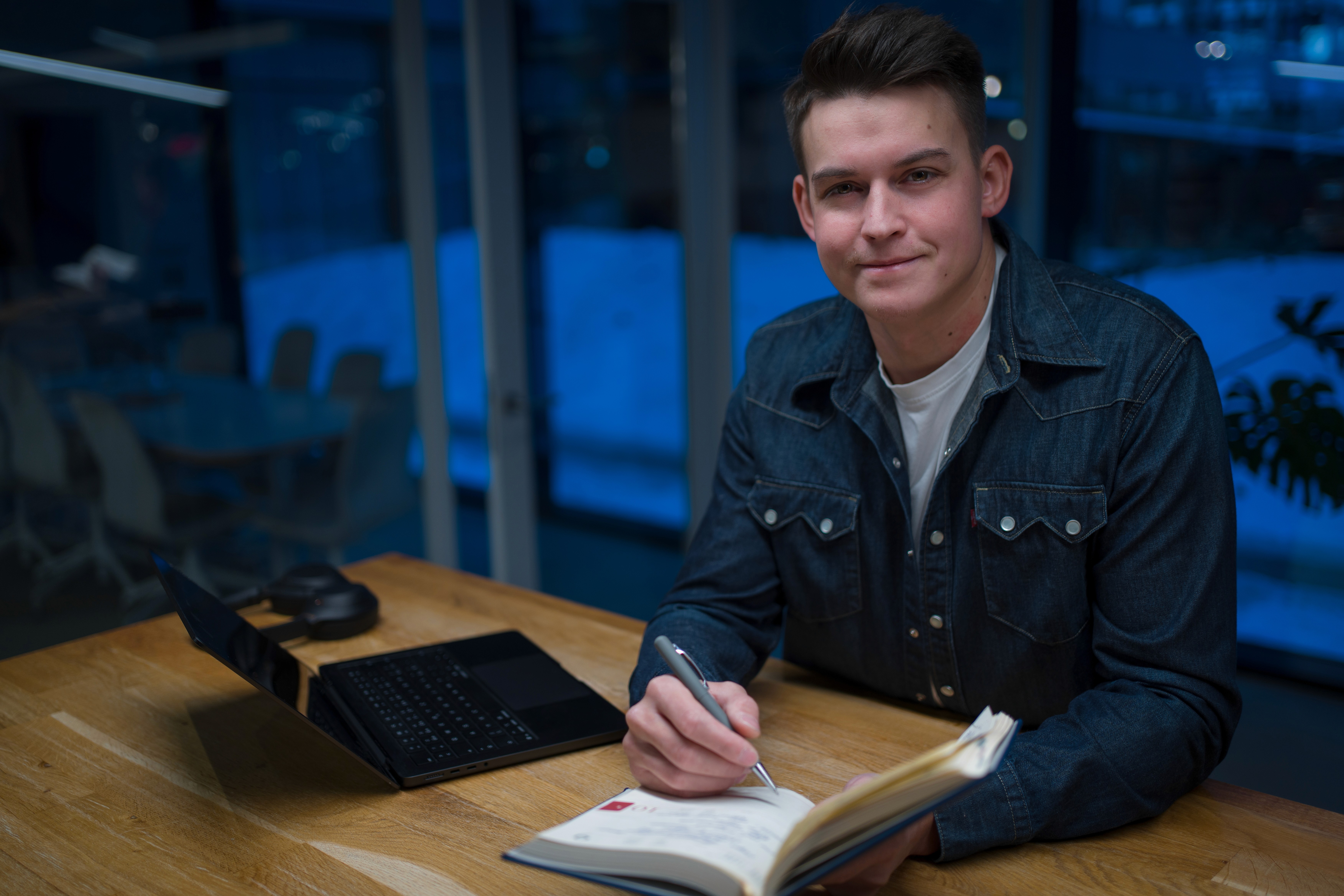 man using laptop
