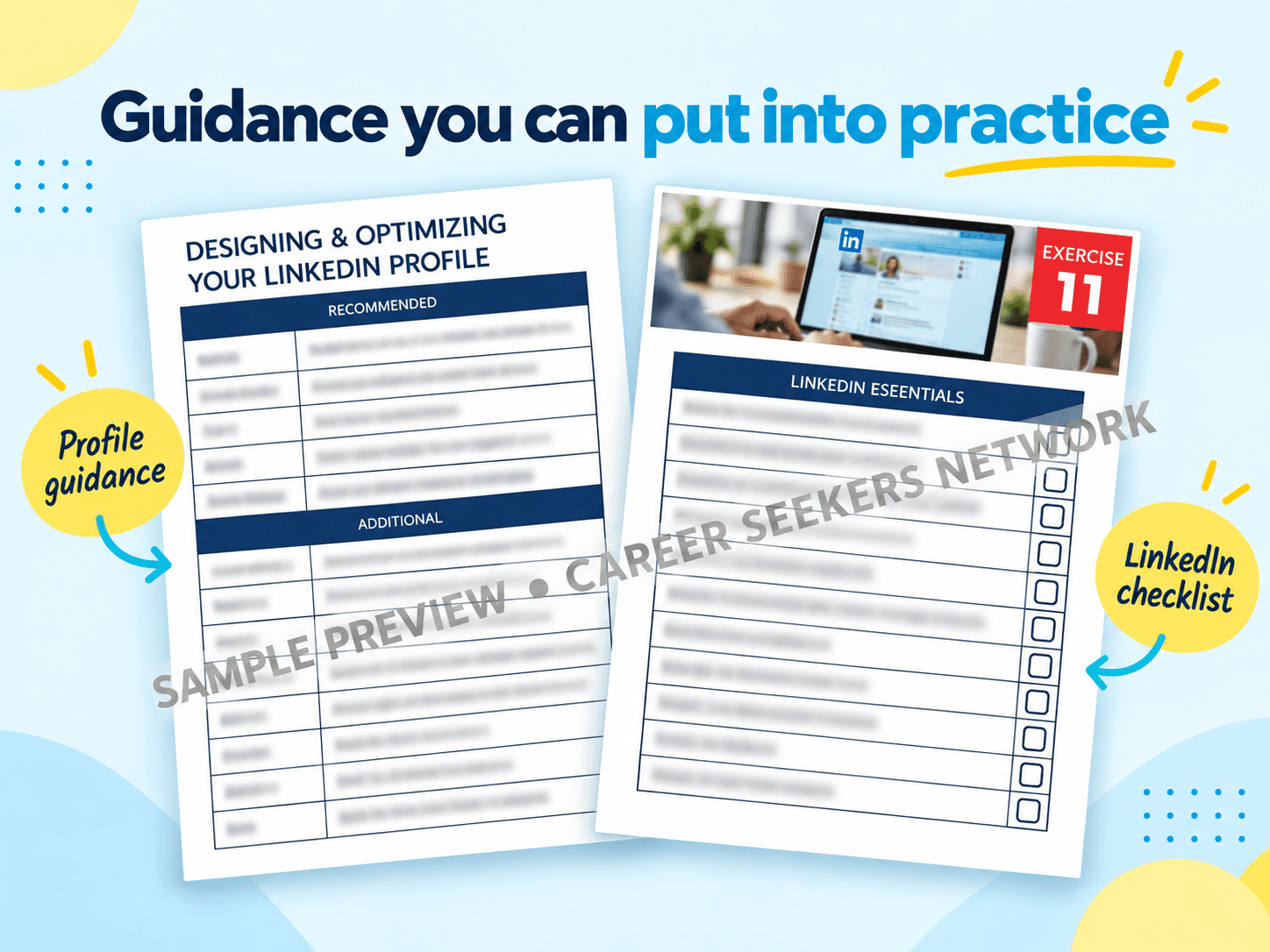 LinkedIn profile guidance and worksheets - protected sample