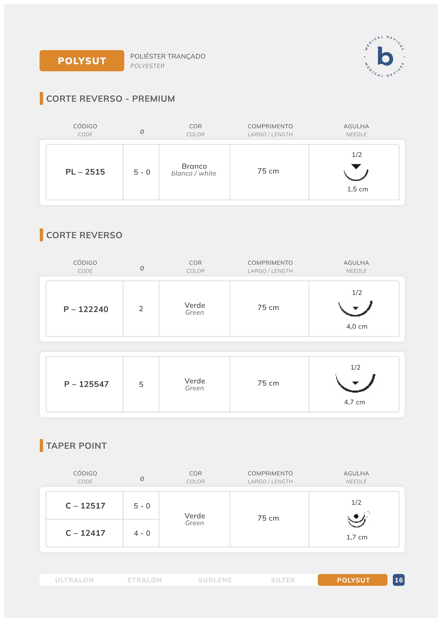 Catálogo técnico Sutura Polysut