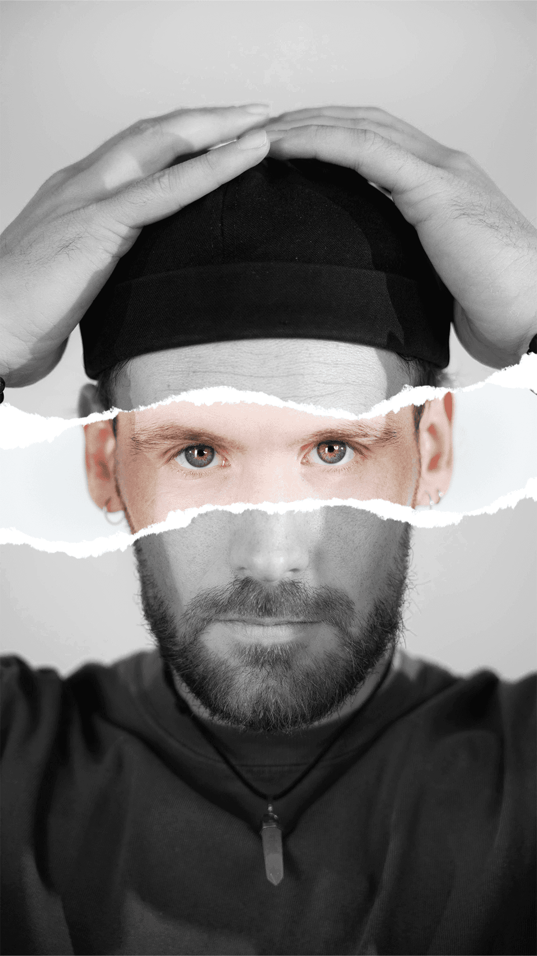 Portrait of portfolio creator – back view