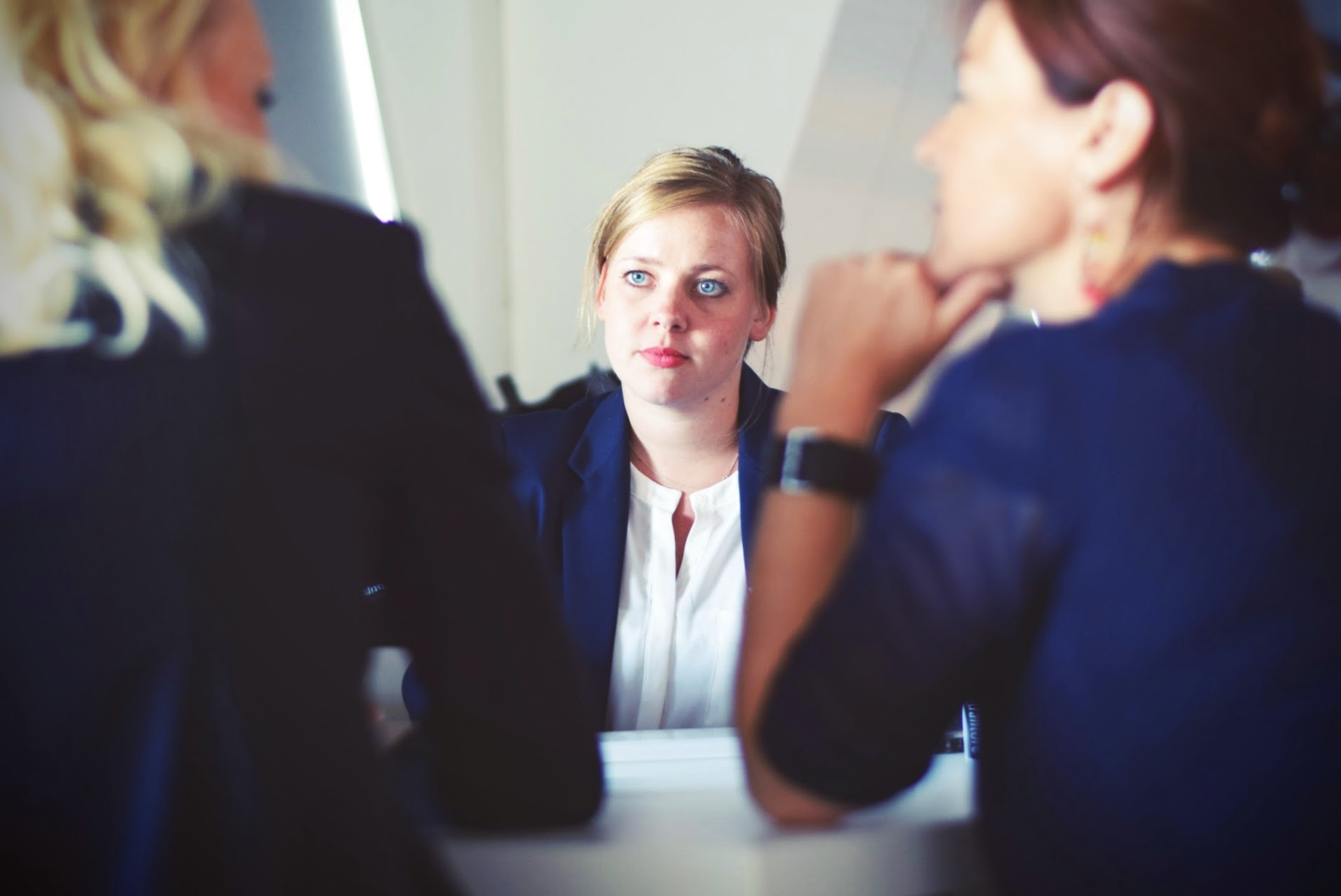 woman in meeting with HR - sentiment analysis example