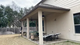 Porch gutter and downspout