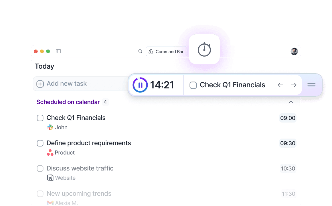 Focuse timer is an independent widget
