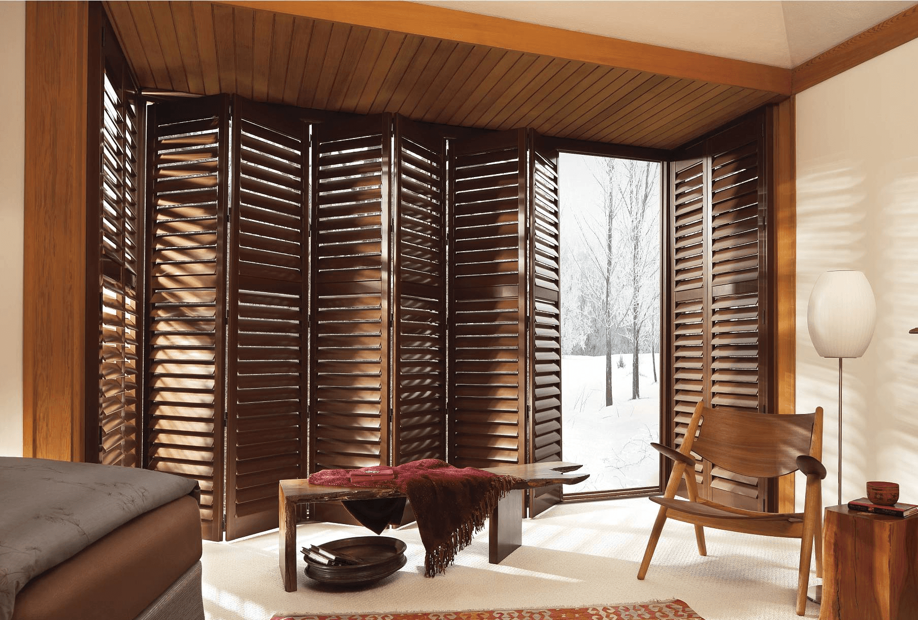 Newstyle Hybrid Shutters with BiFold Panels