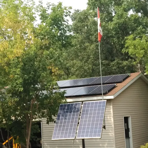 Garage rooftop solar panel installation