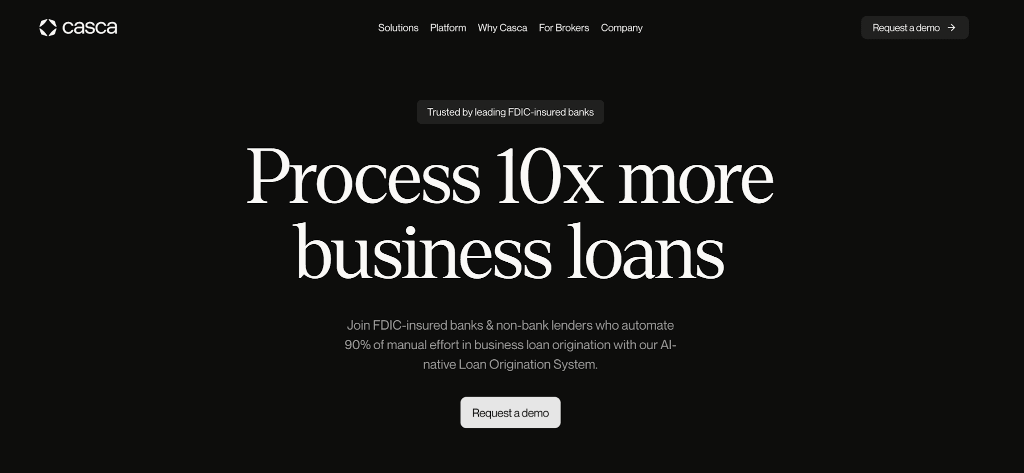 Casca web homepage