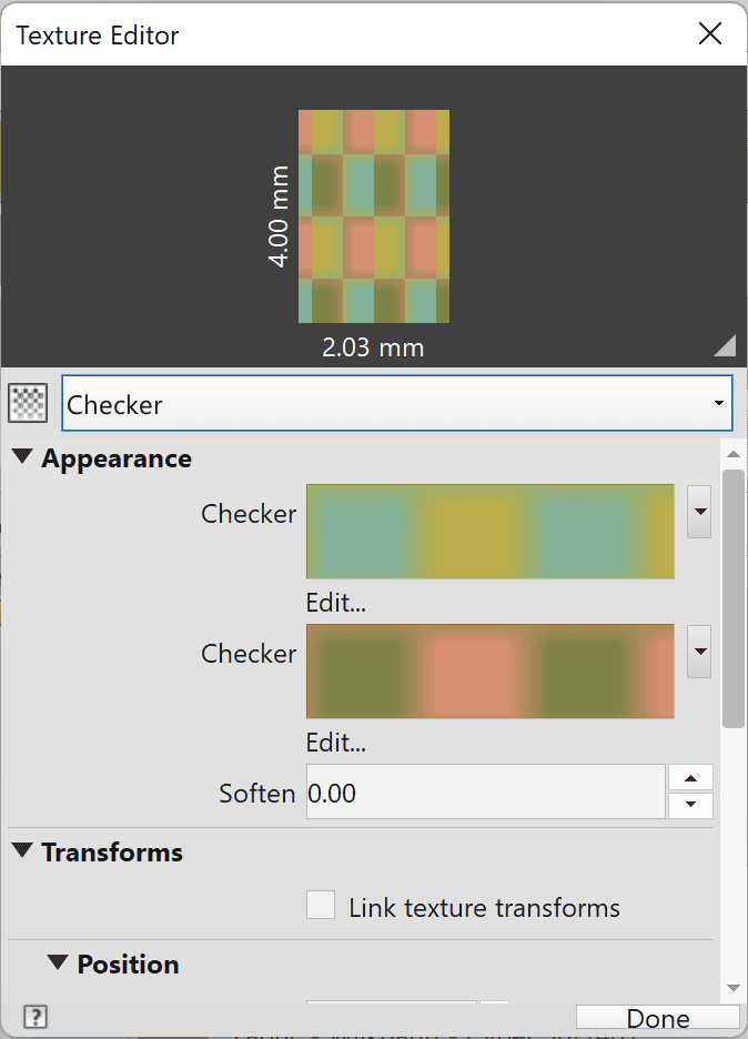 Checkered material is made up of two separate checker patterns.