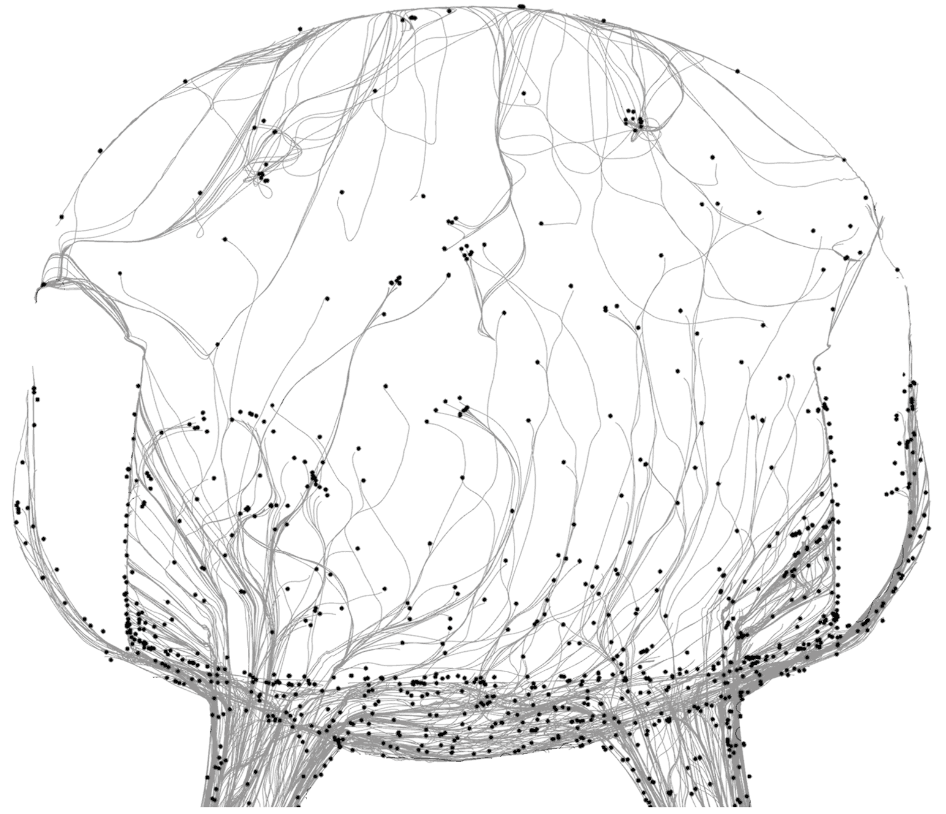 Simulation of agents responding to environmental forces within the chair’s boundary.