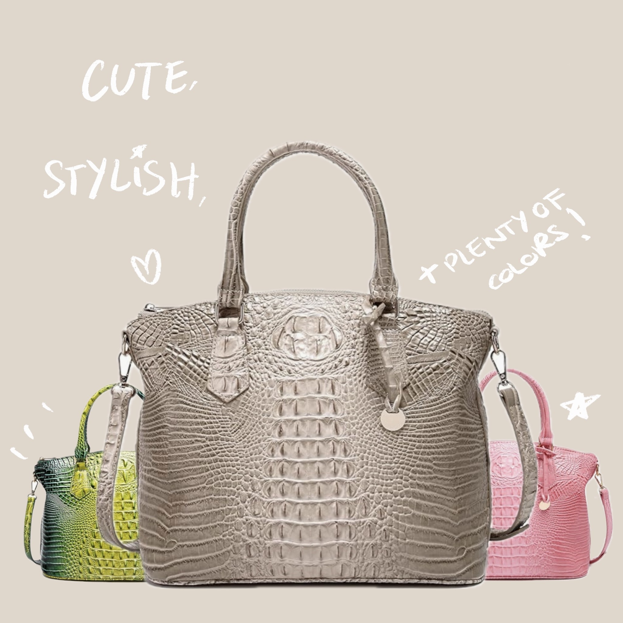 Aesthetic everyday bag for women with a crocodile texture and elegant design, perfect for daily use or special occasions, offering both style and practicality.