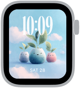 cloud sprouts Apple Watch face preview 2 featuring summer.