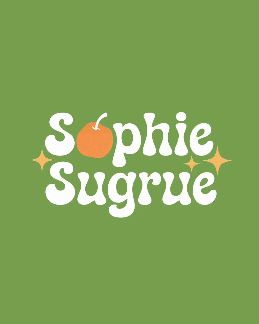 Sophie Sugrue logo with orange fruit and stars