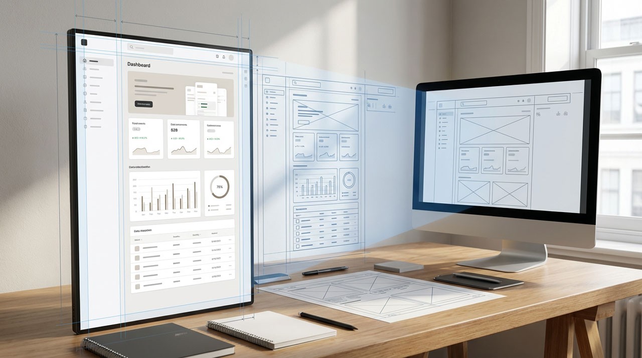 Diagrama del flujo de diseño que muestra la evolución desde wireframes de baja fidelidad hasta un prototipo de alta fidelidad optimizado para pruebas de usuario.