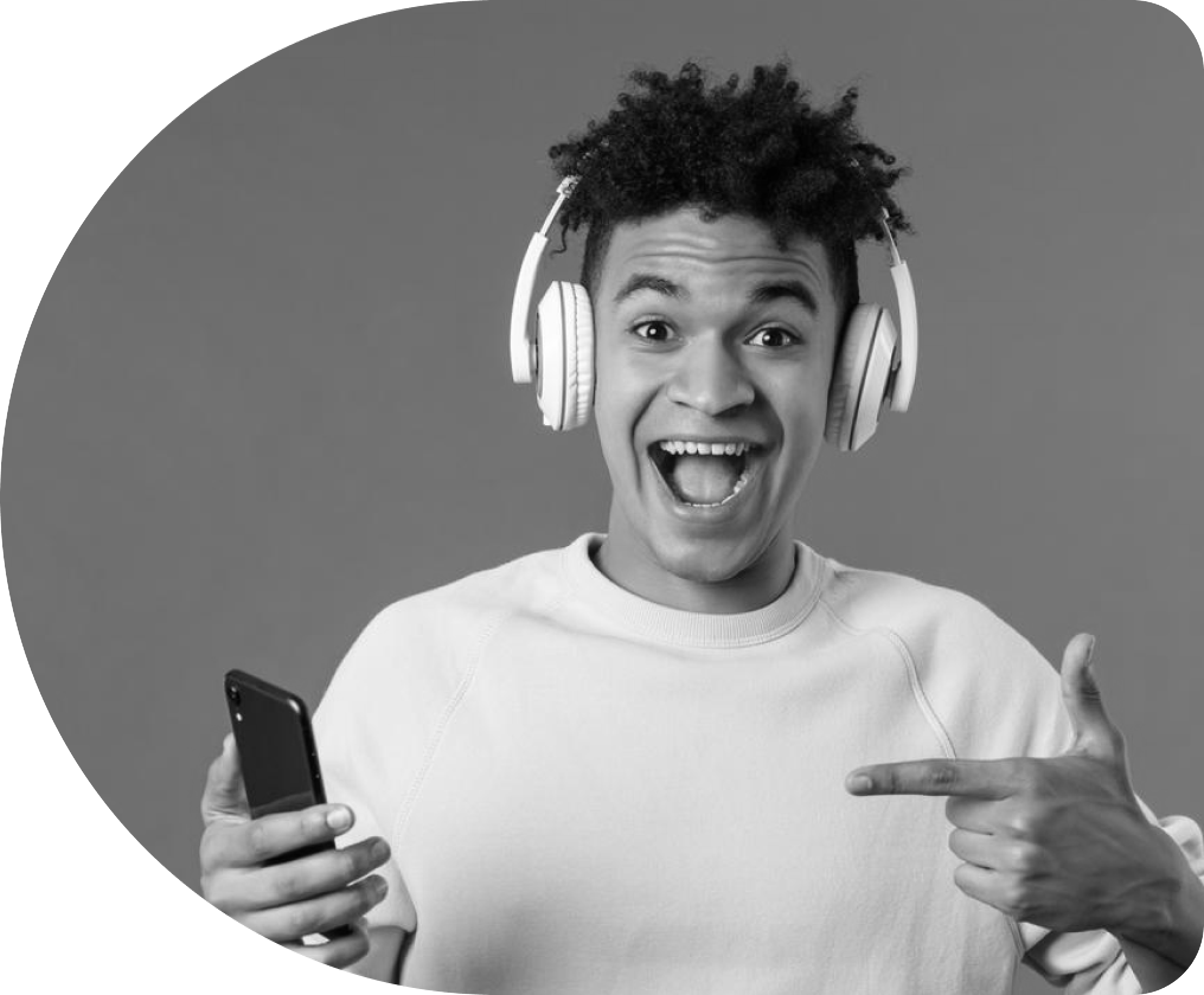 a man wearing headphone